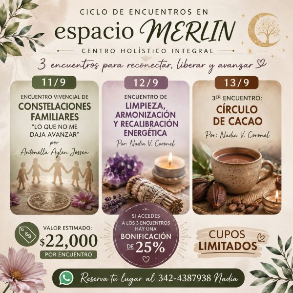 Tres encuentros. Propuesta de bienestar integral en Espacio Merlin